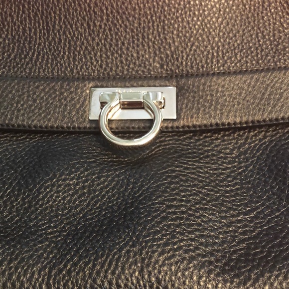 Salvatore Ferragamo Black Pebbled Leather Sofia Bag Silver tone hardware - Picture 5 of 16